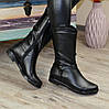 Черевики жіночі на низькому ходу, натуральна чорна шкіра, фото 3