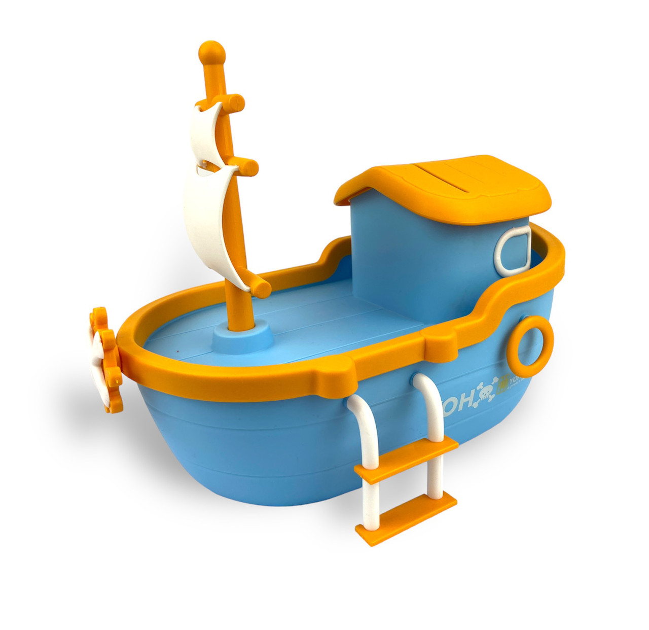 Іграшка Сейф 25см Корабель Yoho Блакитний (для купюр та монет), фото 1