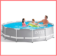 Каркасный бассейн интекс для детей от 6 лет с насосом и фильтром 4485л Intex 305х76 см круглый для дома