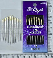 Голки ручні гострі "Royal" EMBROIDERY 1/5 - № 06021 (1 уп = 12 шт) Японія