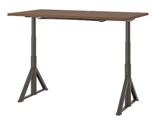 IDÅSEN Письмовий стіл з регульованою висотою, коричневий/темно-сірий,160х80 см392.810.04