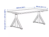 IDÅSEN Письмовий стіл з регульованою висотою, коричневий/темно-сірий,160х80 см392.810.04, фото 3