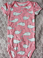 Рожевий боді з довгим рукавом Картерс для дівчинки р.12М