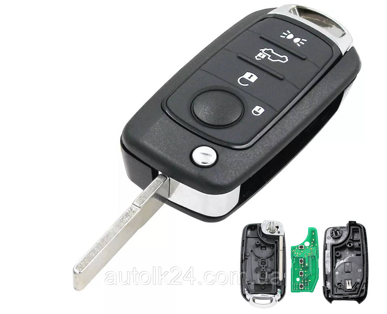 Викидний ключ Fiat 4 кнопки 433 Mhz, фото 1