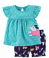 Комплект для дівчинки футболка шорти Carters 80 см (18М)