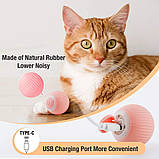 Іграшка для кішки Union USB smart м'яч-кулька PetGravity з хаотичним рухом і світлової панелі Pink, фото 3