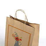 Подарунковий пакет для Мами 220*120*290 Крафт пакет мамочке на День матері "Best MOM ever", фото 3