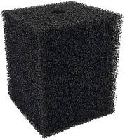 Фильтрующая губка, AQUAXER, черная квадратная 12х10х10 см. Среднепористая губка для аквариумных насосов