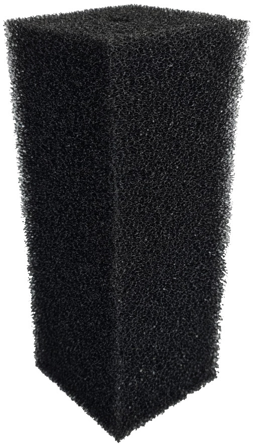 Фільтрувальна губка, AQUAXER, чорна квадратна 25х10х10 см. Середньопориста фільтрувальна губка