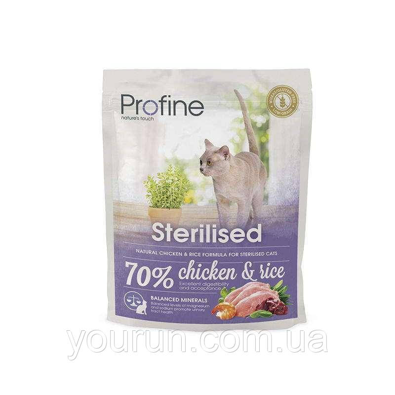 Profine Sterilised Chicken and Rice-корм для стерилізованих та кастрованих котів та кішок, курка та рис 300 гр