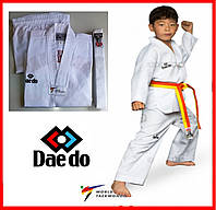 Добок для детей тхеквондо с белым воротом Daedo TA 1011-1 WTF теквондо костюм форма одежда для боевых искусств