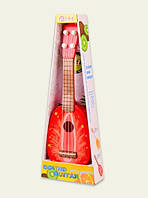 Детская гитара "Клубника" 4-струнная 35 см, Музыкальная игрушка для малышей