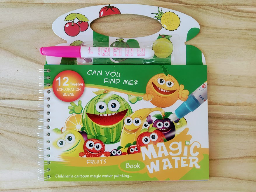 Багаторазова водна розфарбування | Розмальовки водні багаторазові | розфарбування фрукти | Водяні розмальовки, фото 1