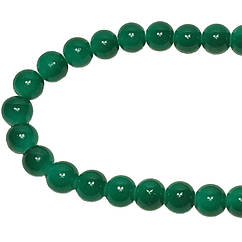 Бусины 4 мм Нить 80 см Темно Бирюзовые Зеленые тон 109, Фурнитура для Украшений, Бижутерии, Рукоділля