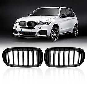 Решітка ноздрі для BMW (БМВ) X5 X6 series F15 F16 (2013-2018) Глянець - Посилені ребра (51712334708)