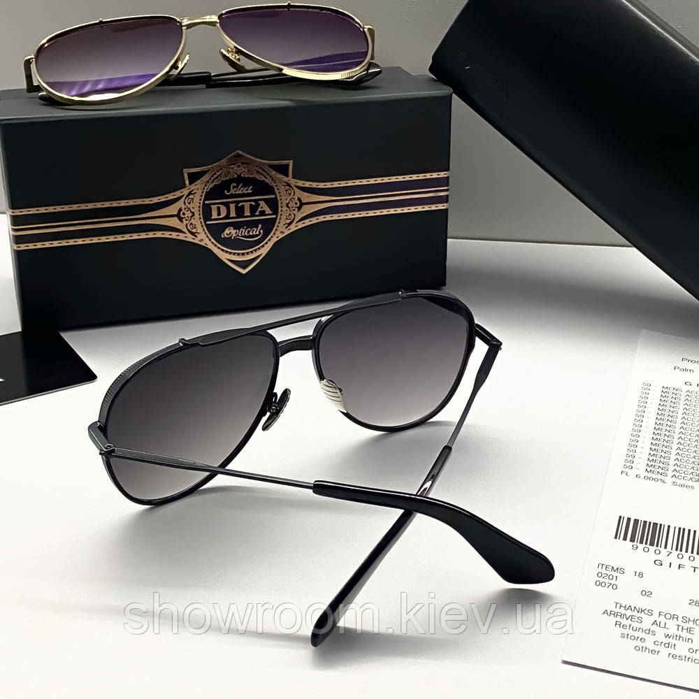 Мужские солнцезащитные очки авиаторы Dita (1099) black - фото 3 - id-p1811352844