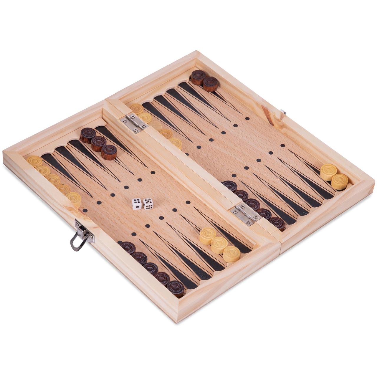 Нарди W7710 дерев'яні розмір дошки 24x24см, фото 1