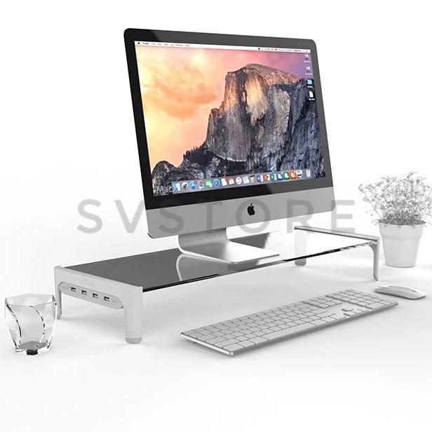 Настільна нековзна підставка для монітора/ноутбука з 4-портовим USB 2.0 хабом
