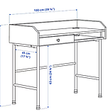 HAUGA стіл, сірий,100х45 см, 604.776.74, фото 4