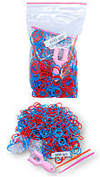 Резинки для плетения браслетов красно-синие 600шт