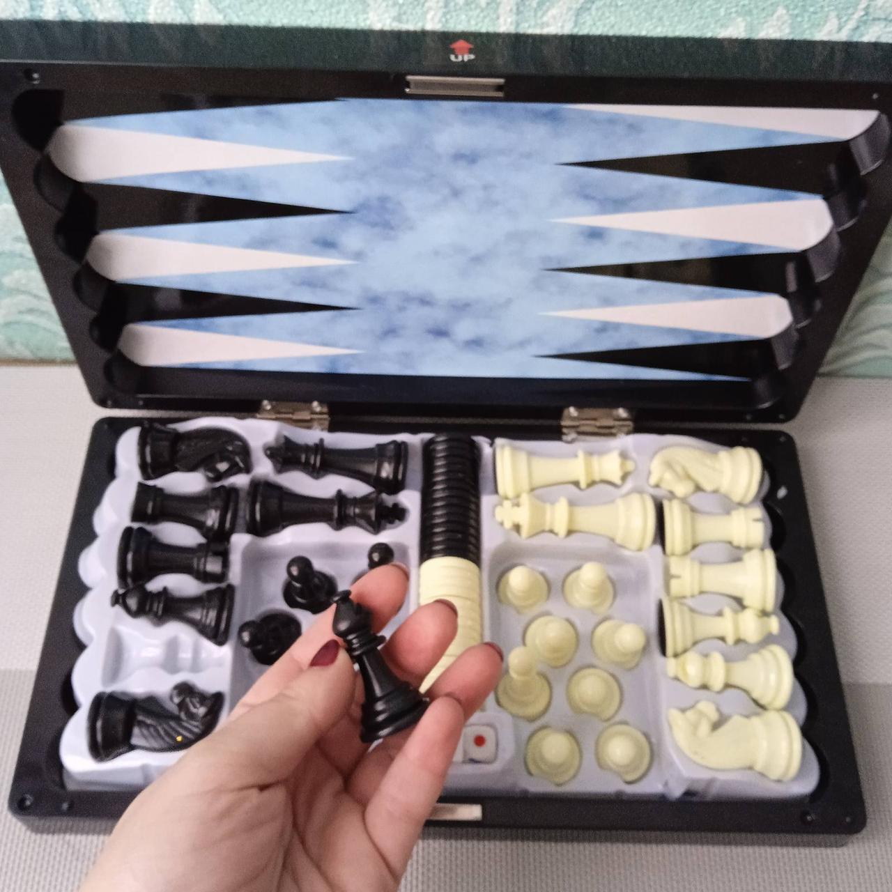 Набір 3 в 1 шахи, шашки, нарди <unk> Гра дитяча шашки <unk> Шахи <unk> Нарди, фото 1