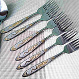 Набір столових предметів 18 шт., набір столового приладдя. Столовий набір ложки, виделки, чайні ложки., фото 4