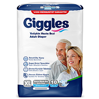 Підгузки для дорослих Giggles Extra Large 10 крапель 120-160 см. (10 шт.)