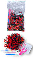 Резинки для плетения браслетов красно-черные 700шт