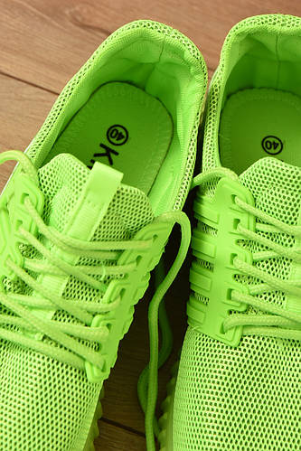 Купить Кроссовки женские салатовые однотонные текстиль р.38 150197M ...