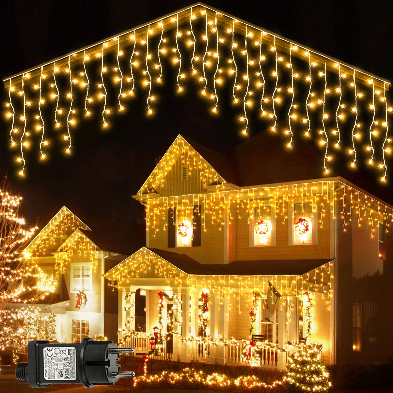 Б/к Dreamdididi Icicle Fairy Lights Outdoor IP65 гірлянді, світло Водонепроникне 15 м 600 LED Fairy Lights