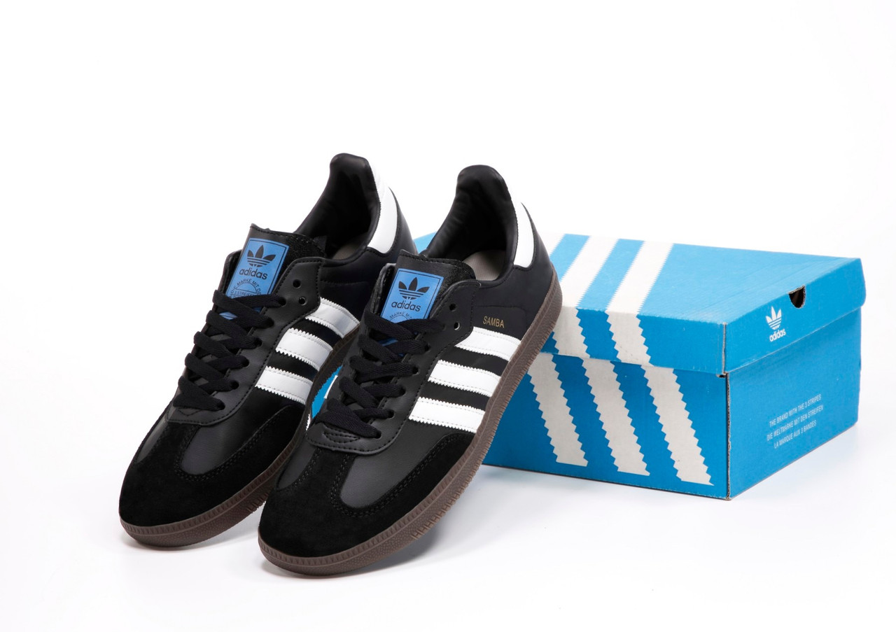 Чоловічі кросівки весна літо чорний Adidas Samba. Кеди жіночі чорні Адідас Самба. Взуття унісекс на літо