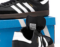 Чоловічі кросівки весна літо чорний Adidas Samba. Кеди жіночі чорні Адідас Самба. Взуття унісекс на літо, фото 5