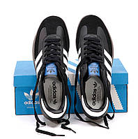 Чоловічі кросівки весна літо чорний Adidas Samba. Кеди жіночі чорні Адідас Самба. Взуття унісекс на літо, фото 7