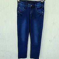 Джинси дитячі на кишені позаду букви VB сині ДШ