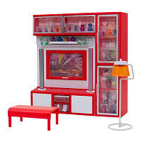 Кукольная мебель Qun feng toys Современная комната-1 красная с эффектами (26235)