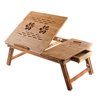 Кроватный столик бамбуковый для ноутбука UFT T26 с активным охлаждением(пошкоджене упакування)