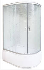 Душовий гідробокс 120*80*210 см переднє скло decor, заднє скло white, глибокий піддон (лівосторонній), фото 2