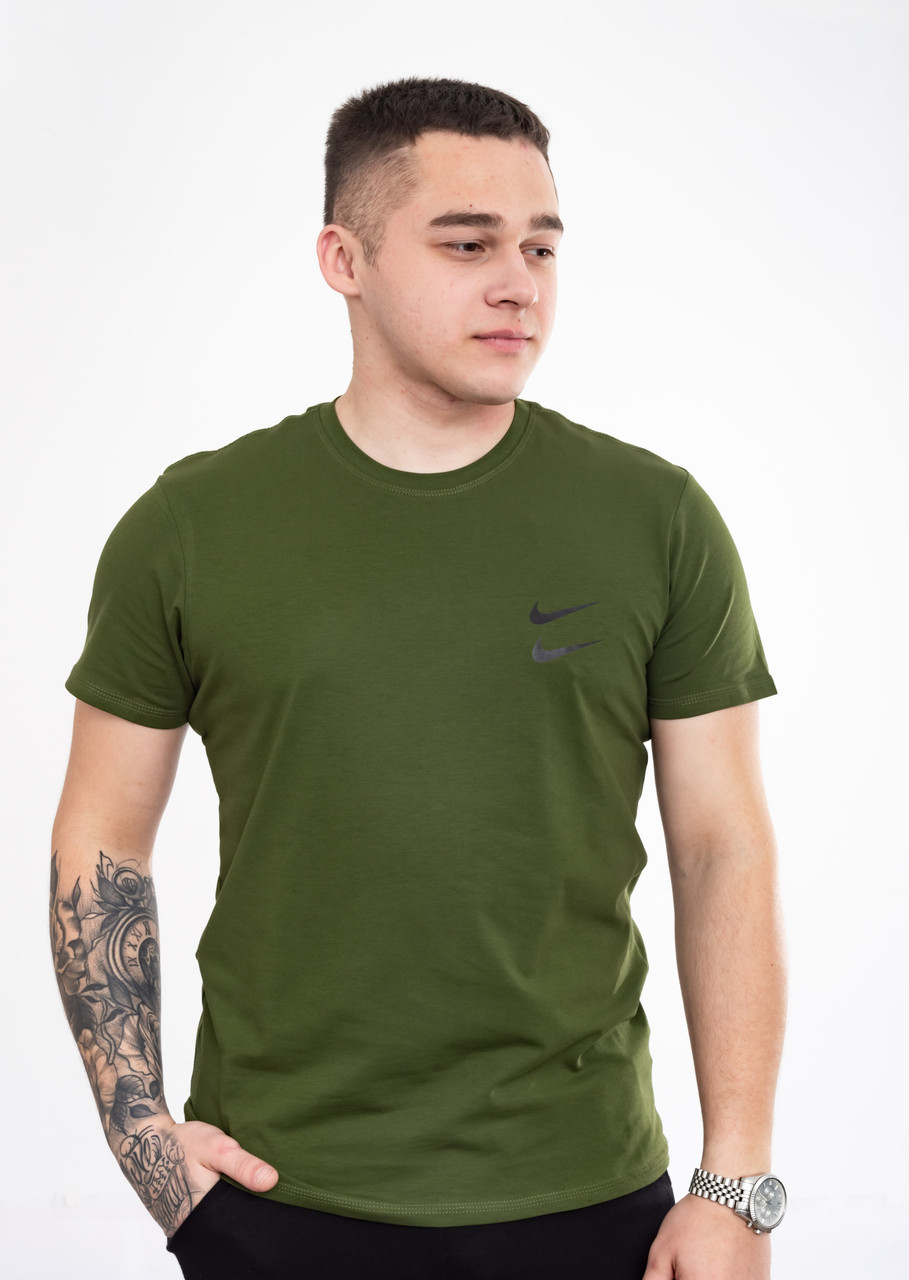 Чоловіча футболка Nike (спинка) хакі+чорний