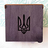 Подарункова коробка 13*13 см ⁇ Подарунок чоловікові ⁇ Коробка з написом ⁇ Дерев'яна коробка Подарункова коробка, фото 2