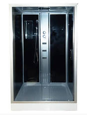 Душовий гідробокс 120*80*215 см переднє скло gray, заднє скло black, низький піддон (лівосторонній), фото 2