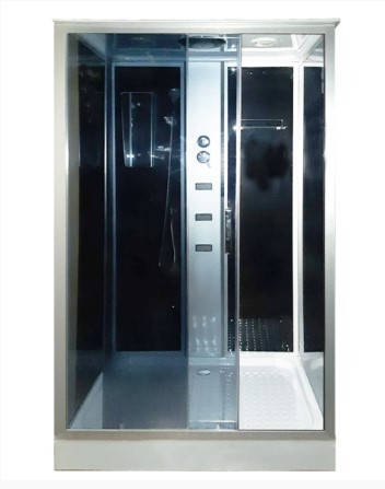 Душовий гідробокс 120*80*215 см переднє скло gray, заднє скло black, низький піддон (лівосторонній), фото 1