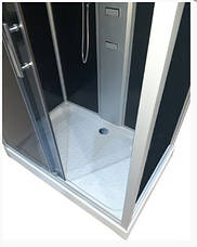 Душовий гідробокс 120*80*215 см переднє скло gray, заднє скло black, низький піддон (лівосторонній), фото 3