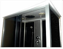 Душовий гідробокс 120*80*215 см переднє скло gray, заднє скло black, низький піддон (лівосторонній), фото 4