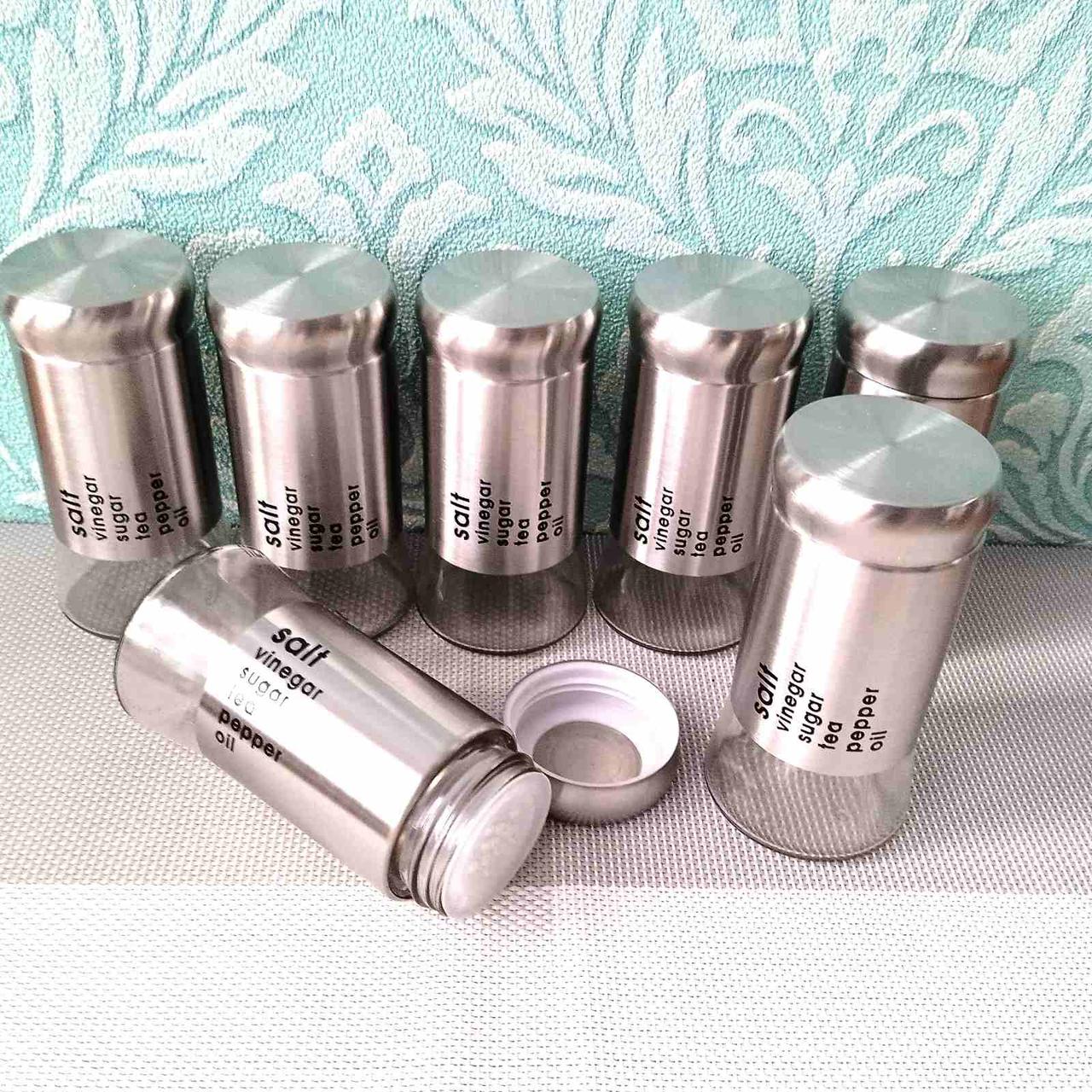 Ємність для спецій A-PLUS (600-3)  ⁇  Баночка для солі, перцю 4,5*11 см  ⁇  Набір баночок для спецій  ⁇ , фото 1