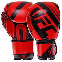 Перчатки боксерские кожаные на липучке RUSH UCF BO-0574 червоні 10,12унц