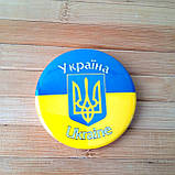 Патріотичний Значок брошка на одяг  ( Україна, Тризуб жовто-блакитний 6 см ), фото 6
