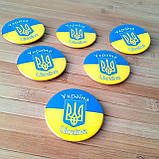 Патріотичний Значок брошка на одяг  ( Україна, Тризуб жовто-блакитний 6 см ), фото 4