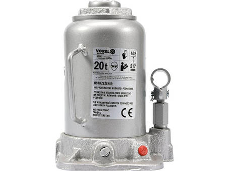 Домкрат-стілб гідравлічний VOREL 80082: 20 т, 217- 402 мм, фото 1