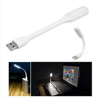 Гнучка лампа LED USB підсвітка для ноутбука Flexible Біла