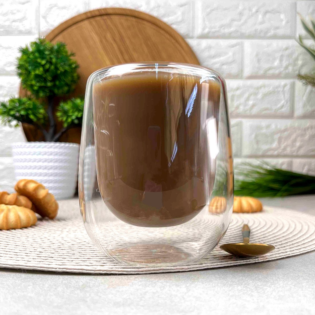 Низька склянка з подвійними стінками 250 мл для латте, фото 1